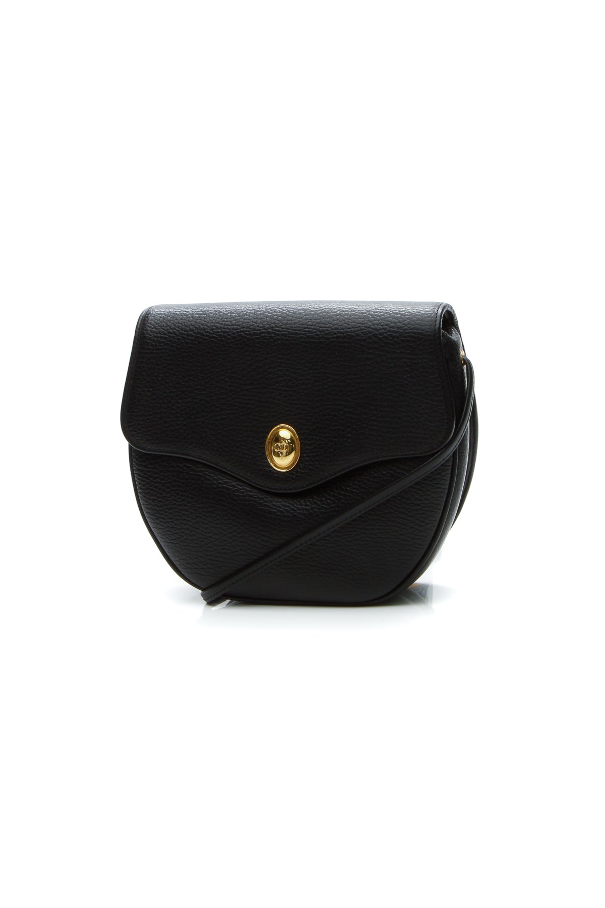 Vintage Flap Crossbody Bag - Black