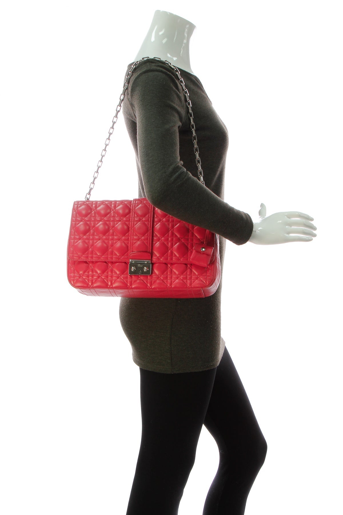 Cannage Miss Dior Large Flap Bag - Dark Pink
