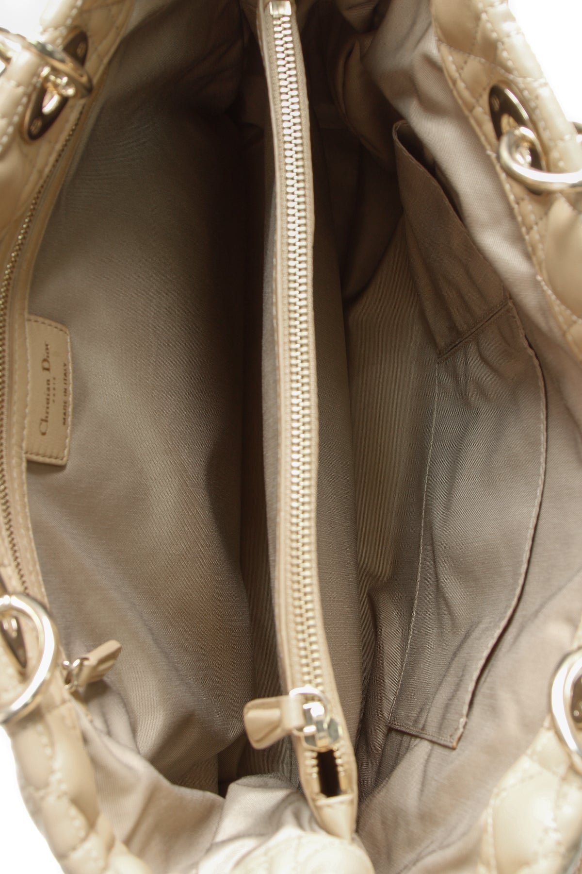 Cannage Large Shopping Tote Bag - Beige