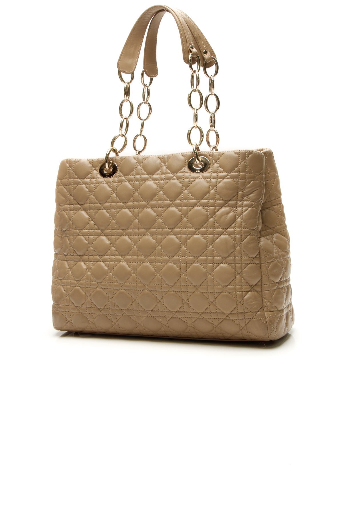 Cannage Large Shopping Tote Bag - Beige
