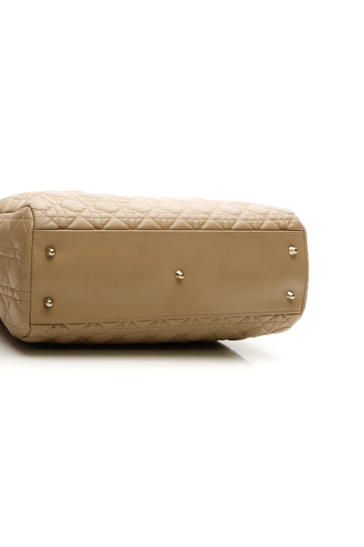 Cannage Large Shopping Tote Bag - Beige
