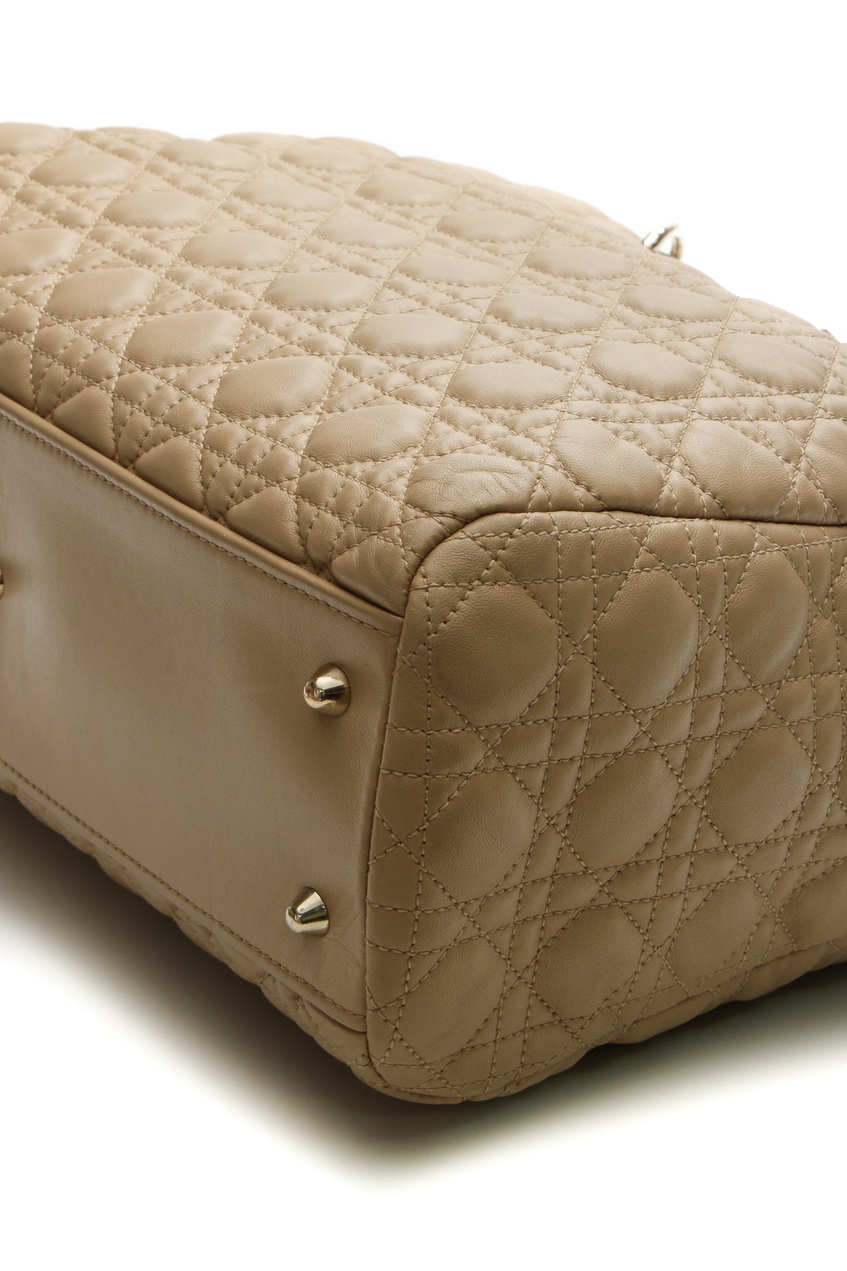 Cannage Large Shopping Tote Bag - Beige