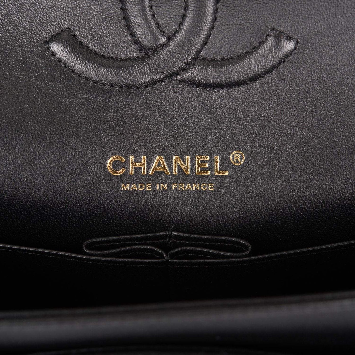 Chanel Medium Classic Double Flap Bag Black Quilted Lambskin Rose Gold Hardware