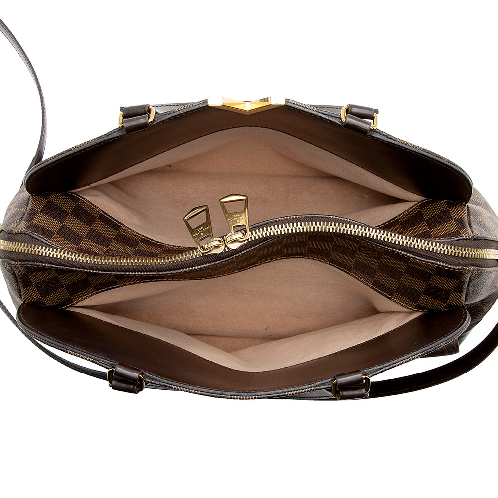 Louis Vuitton Damier Ebene Kensington Bowling Satchel (SHF-17976)