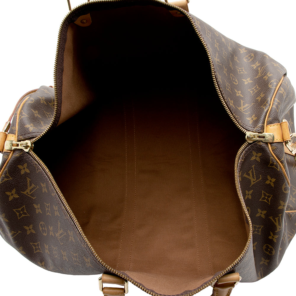 Louis Vuitton Vintage Monogram Canvas Keepall Bandouliere 55 Duffel Bag (SHF-16864)