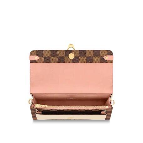 Louis Vuitton VAVIN CHAIN WALLET Crème Beige / Vénus Pink