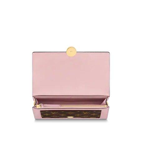 Louis Vuitton FLORE CHAIN WALLET Rose Ballerine Pink