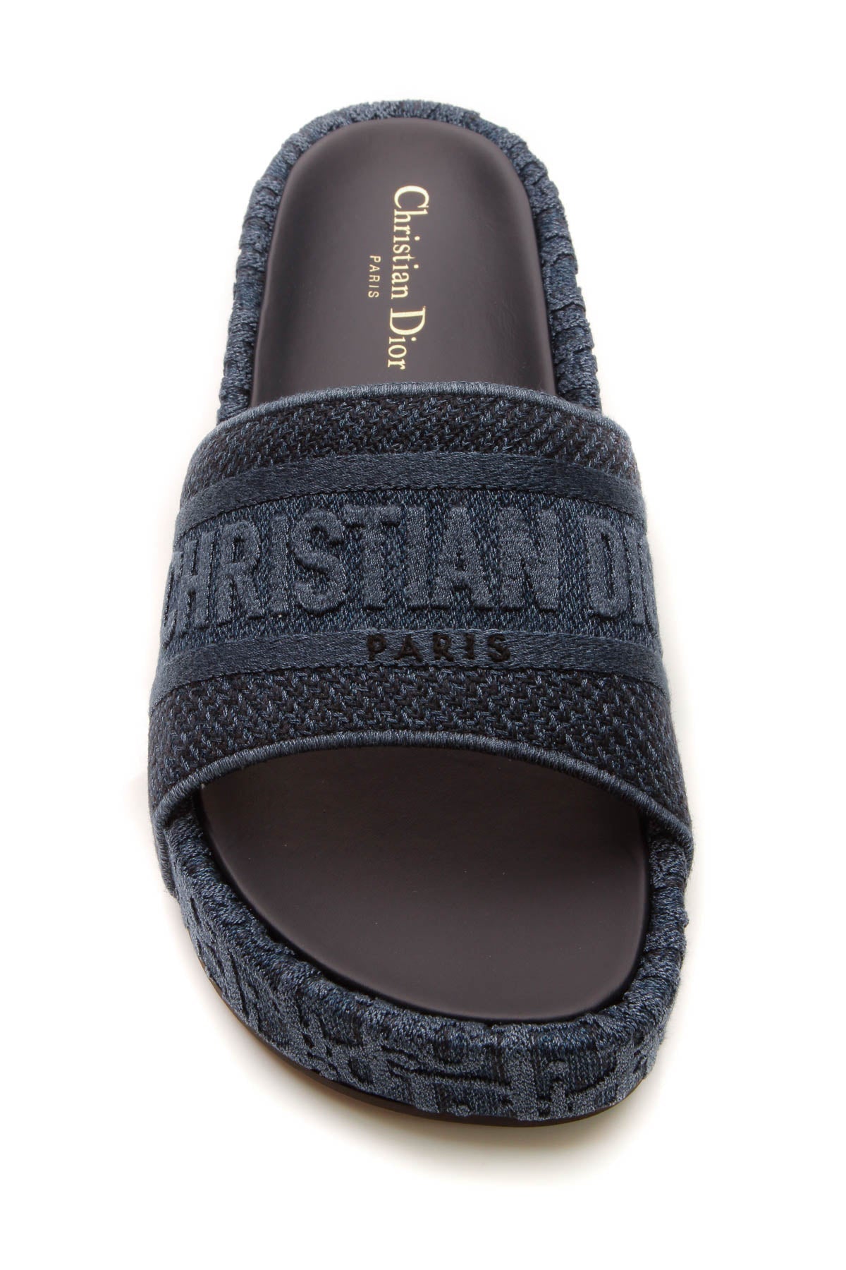 Dway Platform Slide Sandals - Denim Oblique Size 42