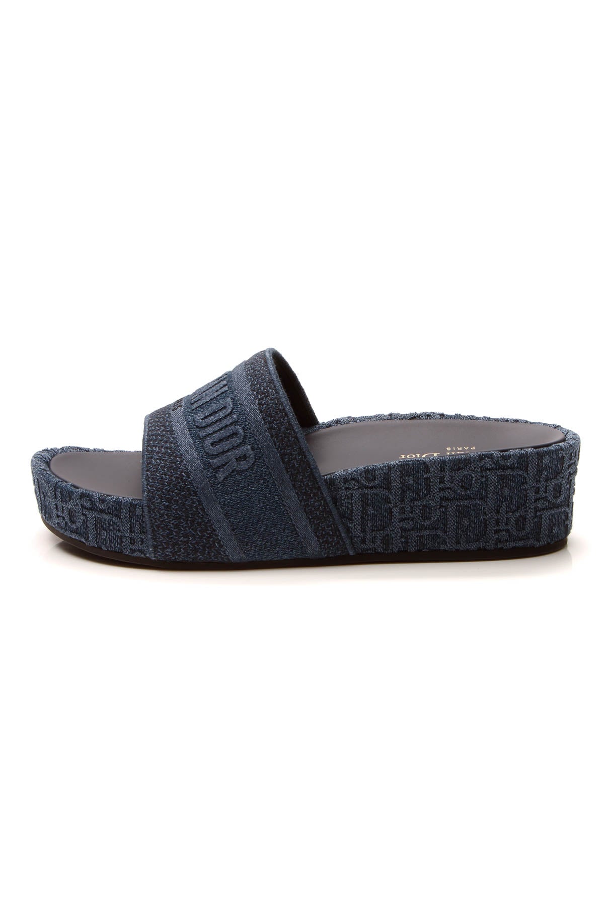 Dway Platform Slide Sandals - Denim Oblique Size 42