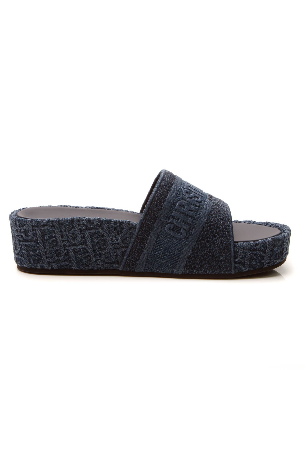 Dway Platform Slide Sandals - Denim Oblique Size 42