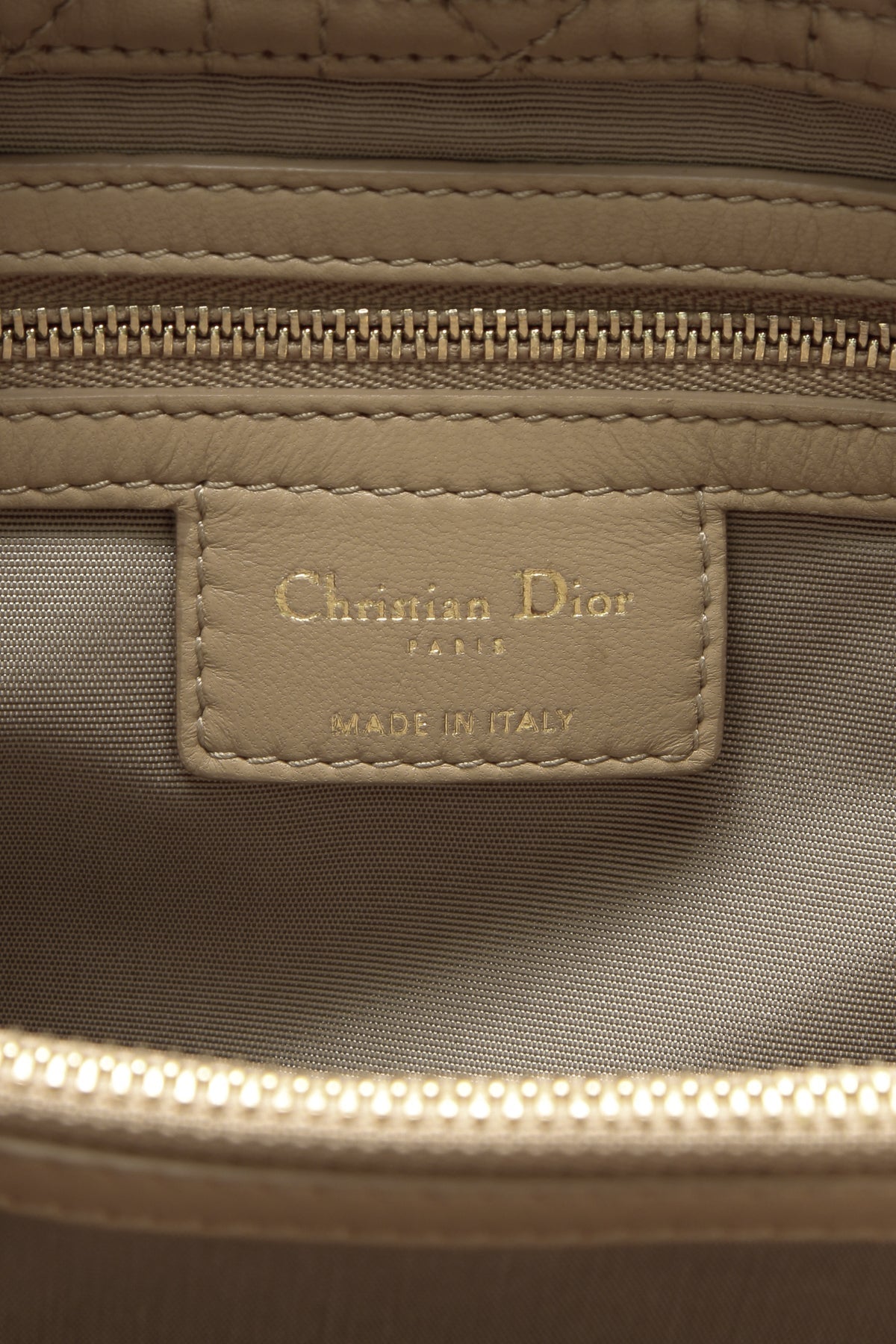 Cannage Large Shopping Tote Bag - Beige