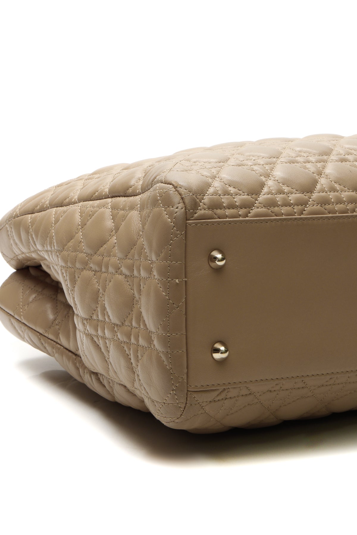 Cannage Large Shopping Tote Bag - Beige