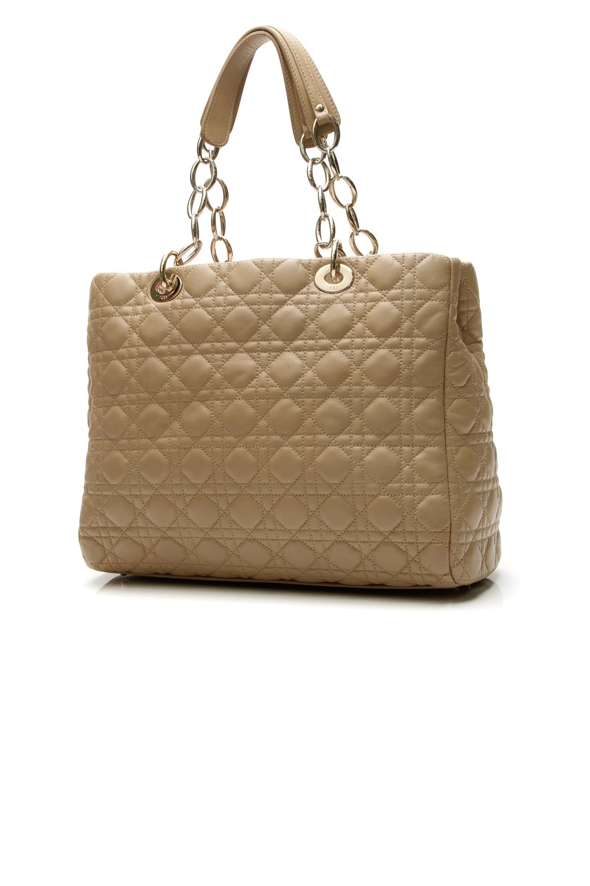 Cannage Large Shopping Tote Bag - Beige