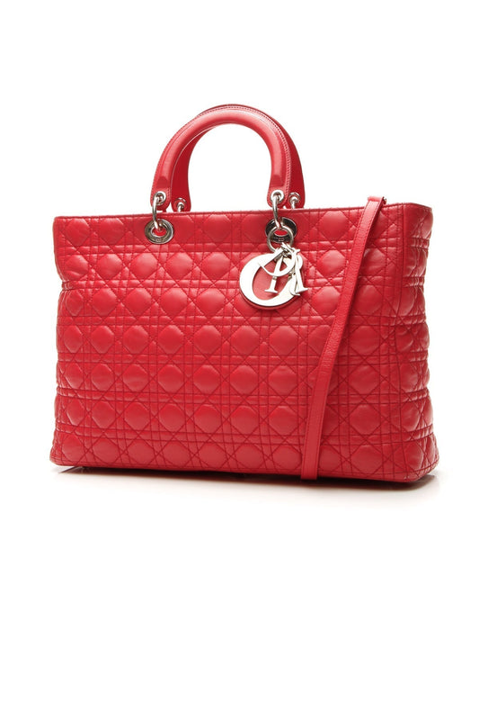 Cannage XL Lady Dior Bag - Red