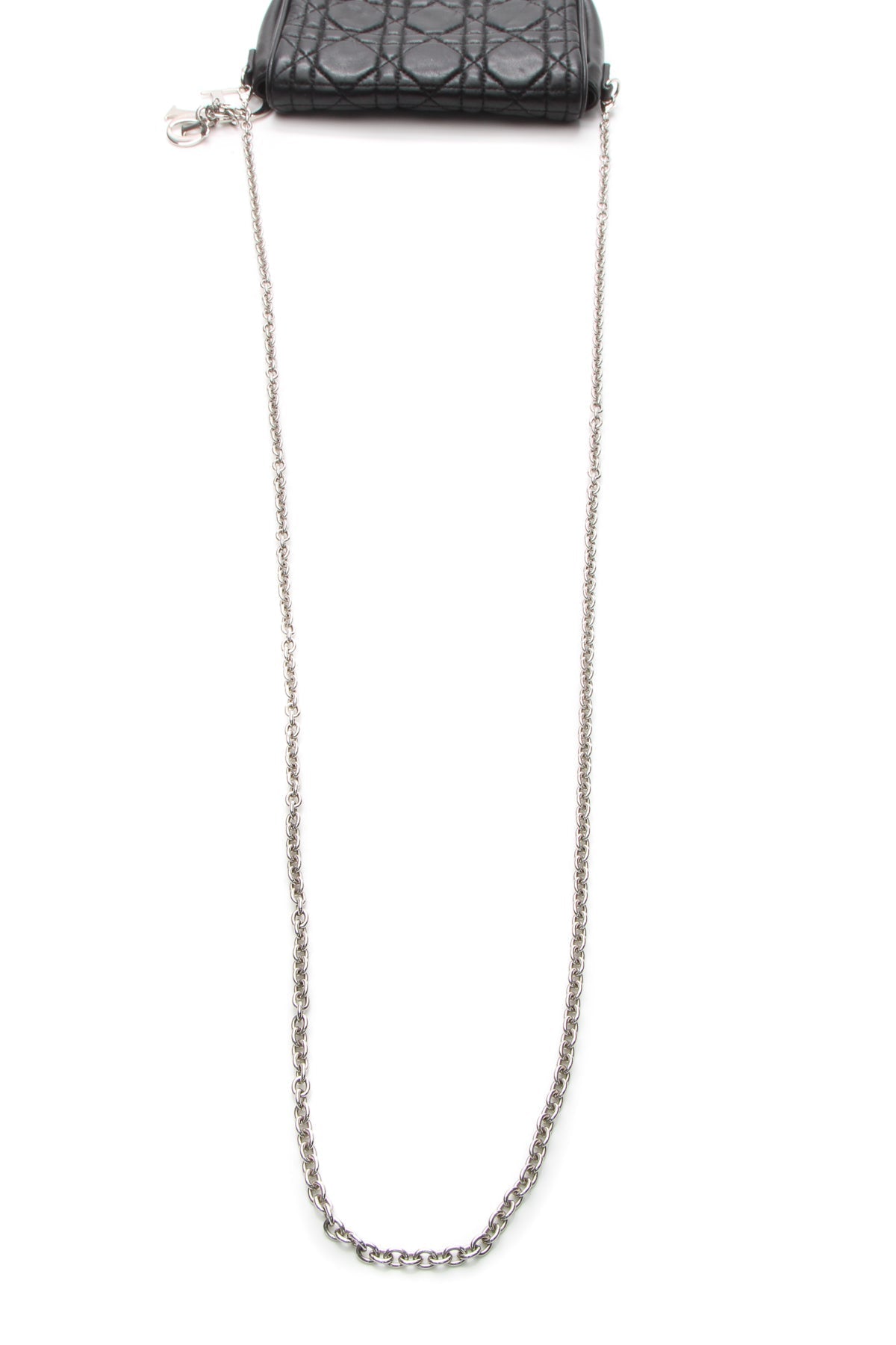 Cannage Mini Flap Chain Bag - Black