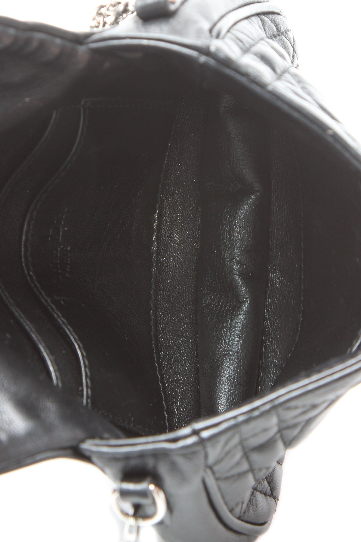 Cannage Mini Flap Chain Bag - Black