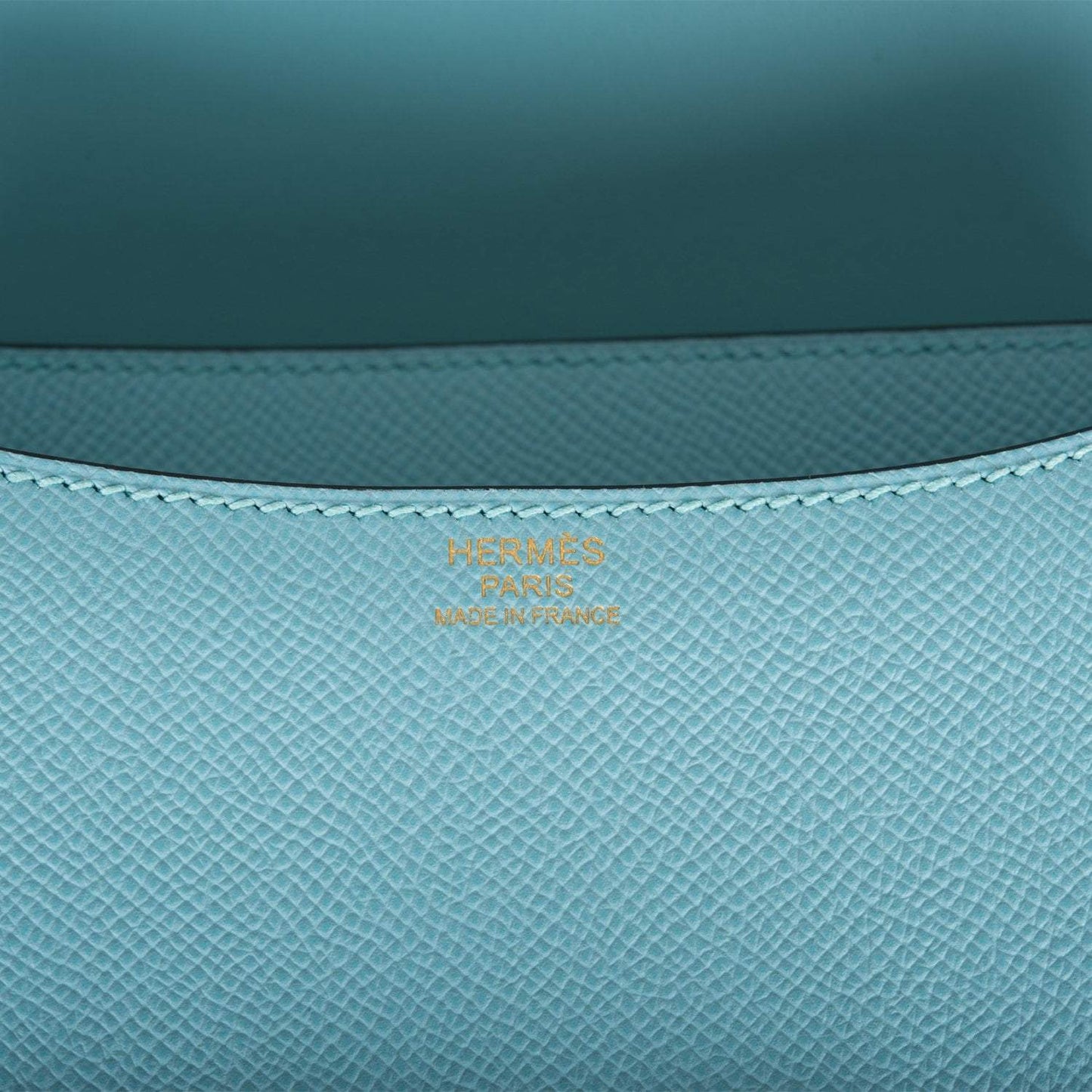 Hermes Bleu Atoll Epsom Constance 24cm Gold Hardware