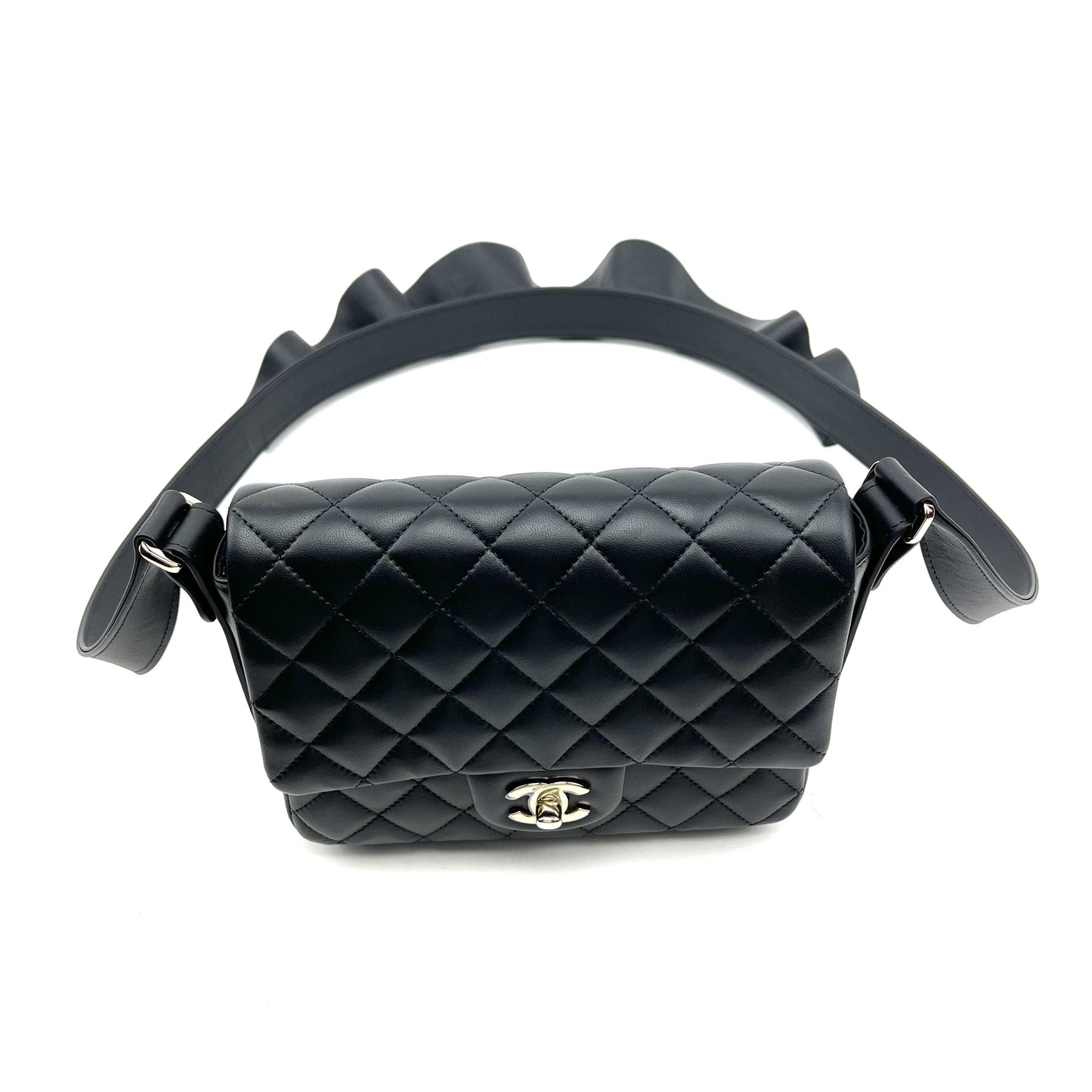 CHANEL Calfskin Quilted Bolero De Chanel Flap Bag Black