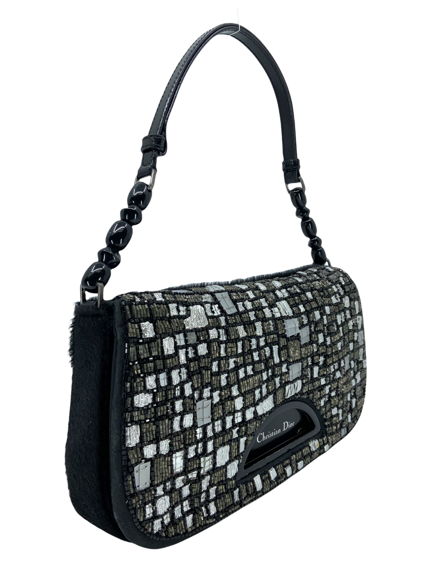 Christian Dior Beaded Calf Hair Malice Bag