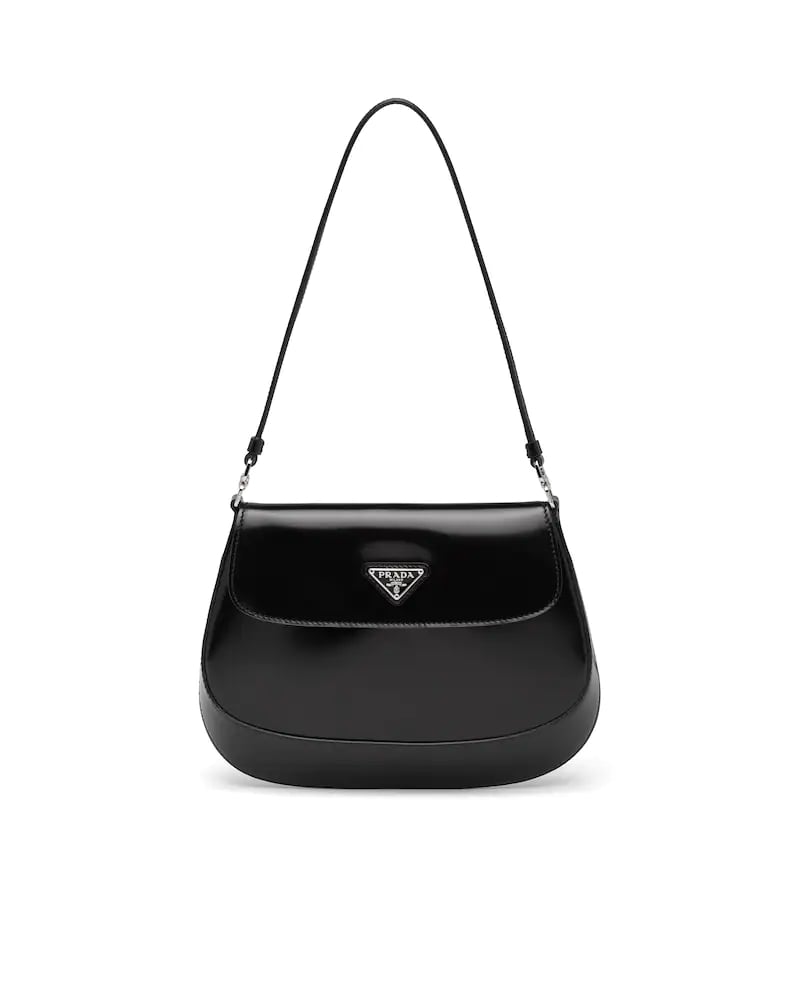 Prada Cleo Brushed Leather Shoulder Bag With Flap
