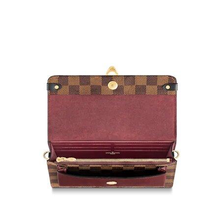 Louis Vuitton VAVIN CHAIN WALLET Bordeaux Red / Black