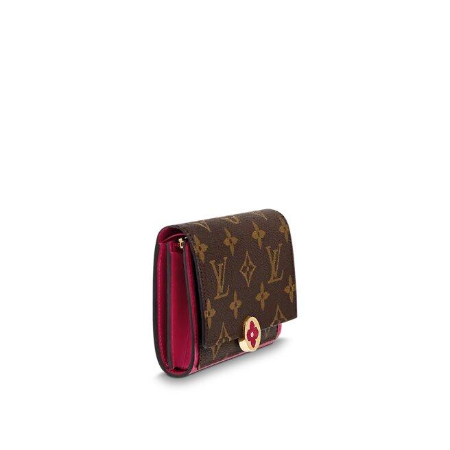 Louis Vuitton FLORE COMPACT WALLET FUSHIA