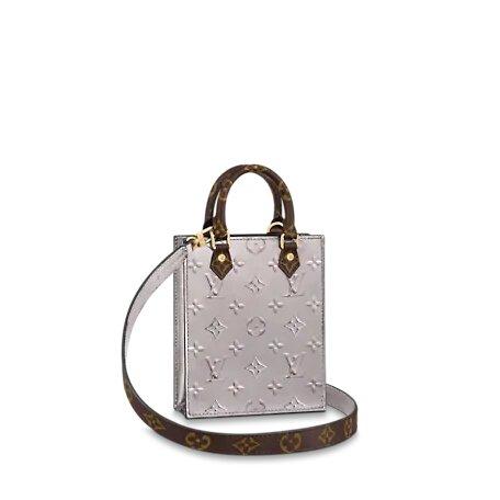 Louis Vuitton PETIT SAC PLAT Bag Rose Ballerine Grey